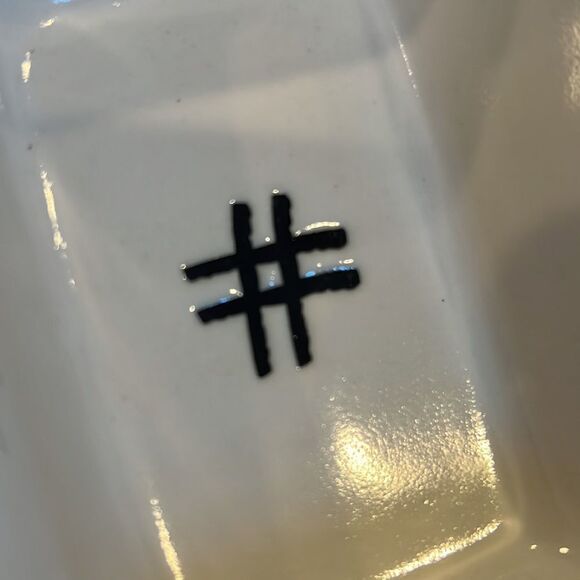 Rae Dunn~Divided Dish/Dip Bowl~# (Hashtag)~! (Exclamation Point)~Ceramic EUC - Picture 5 of 6